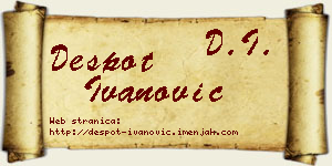 Despot Ivanović vizit kartica